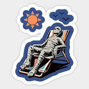 Mummy Laying On A Beach Chair Sticker